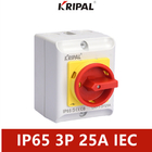 UKP που απομονώνει τα πρότυπα IEC διακοπτών IP65 3P 25A 440V συντήρησης διακοπτών